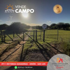 VENDE: CAMPO ganadero de 3.911hectáreas en Unión, San Luis